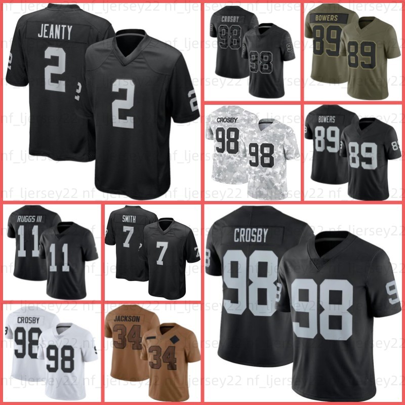 Geno Smith Ashton Jeanty Brock Bowers 98 Maxx Crosby Football Jersey Hunter Renfrow Bo Jackson Michael Mayer Charles Woodson Jakobi Meyers Howie Long Divine Deablo
