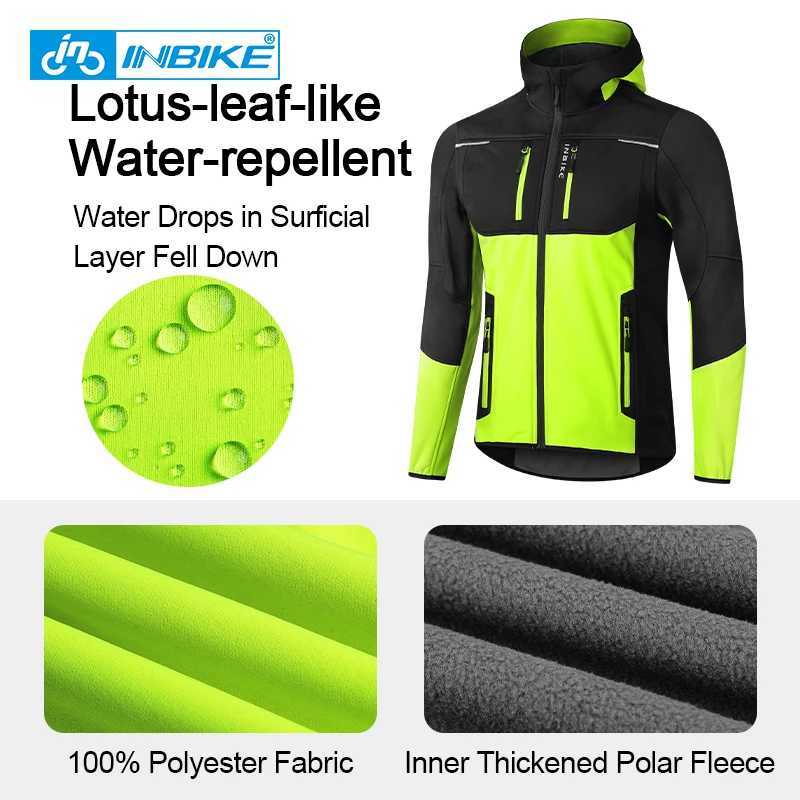 INBIKE Winter Mens Windbreaker Jacket Warm Polar Fleece Cycling Jackets With Pockets Waterproof Bicycle Jacket Clothing For Men J251008