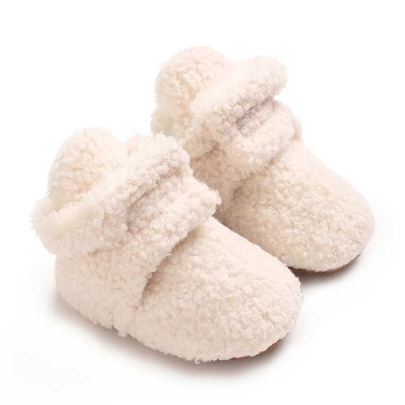 Newborn Baby Boy Girl Soft Fleece Booties Stay On Infant Slippers Socks Shoe Non Skid Gripper Toddler First Walkers Winter Ankle C251008