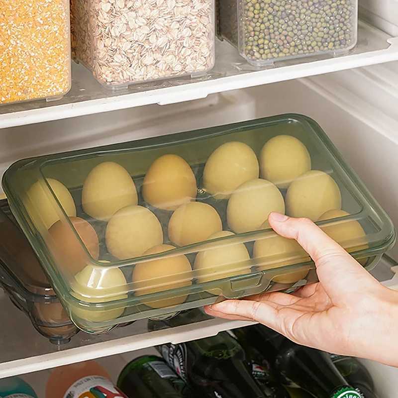 1015 Grids Eggs Storage Box Plastic Transparent Portable Egg Freshkeeping Case Refrigerator Storage Container Kitchen Tool C251008