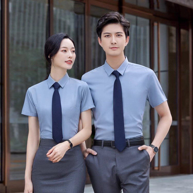 Custom Bamboo Polo Fiber Shirt Men's Formal Slim Fit Non-iron Workwear Business Shirt Short Designer Hoodie Designer Shirt Sleeve Custom Workwear