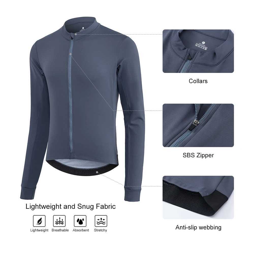 HISERWA Mens Winter Warm Cycling Jersey Long Sleeve Thermal Fleece Bicycle Jacket MTB Road Bike Jersey Cycling Clothing 1015 J251008