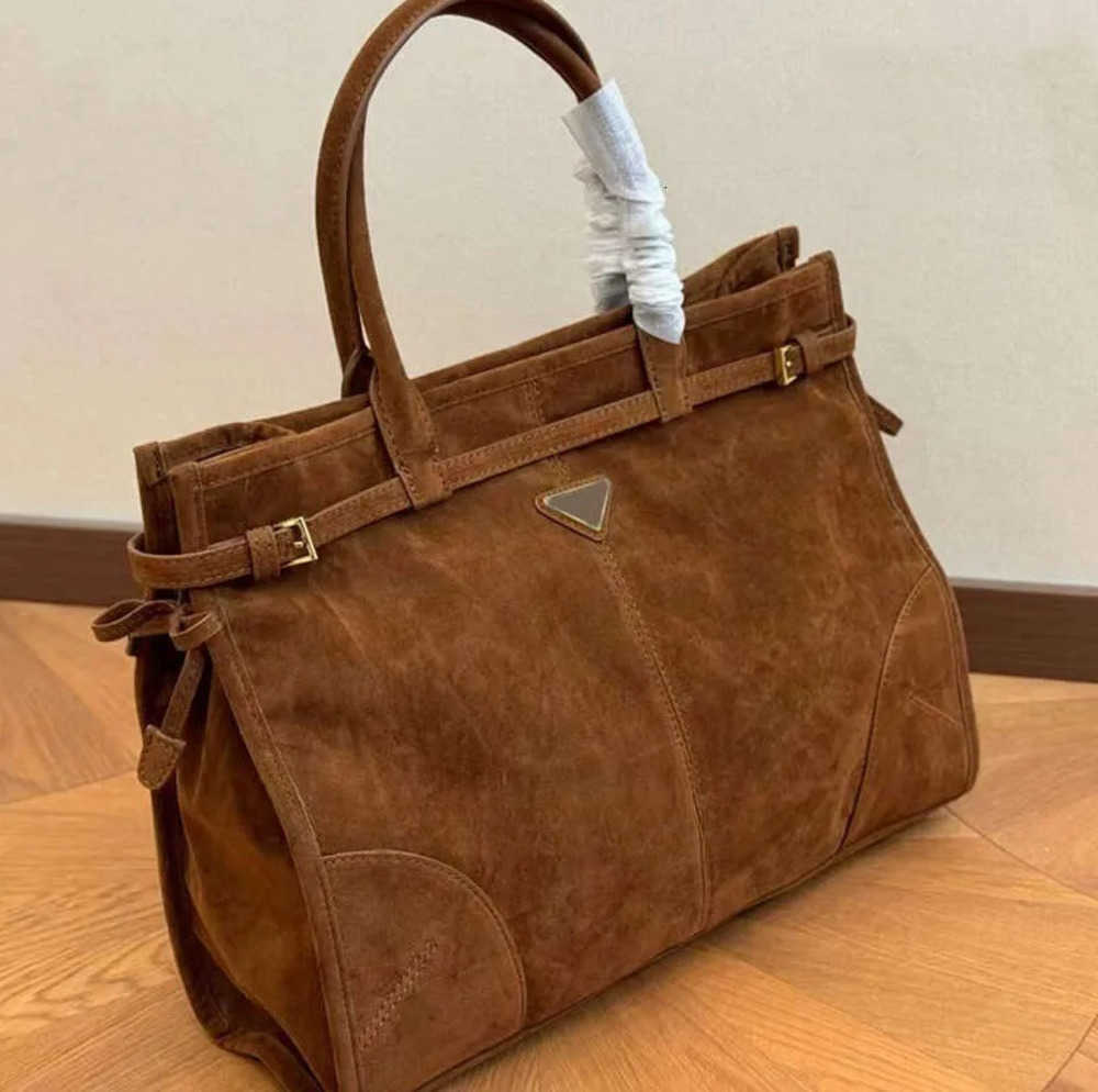 Suede Brown Shoulder Womens Designer Totes Bag Soft Lux Leather Handbag Casual Mens New Tote568w6