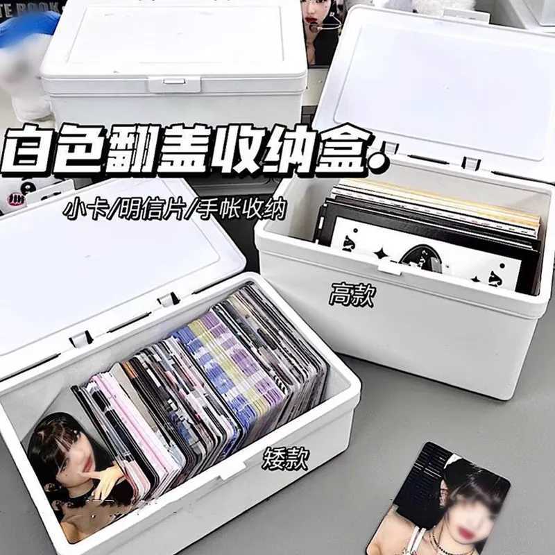 White Storage Box Stackable Sundries Storage Organizer With Cover Dustproof Stationery Storage Case Home Organization Holder C251008