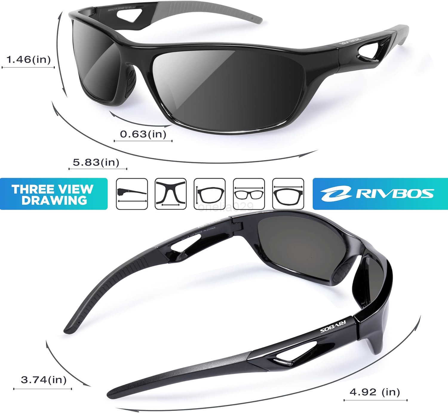 Polarized Sports Sunglasses Driving Sun Glasses Shades for Men Women Tr90 Frame for Cycling Fishing Running RB831 W251008