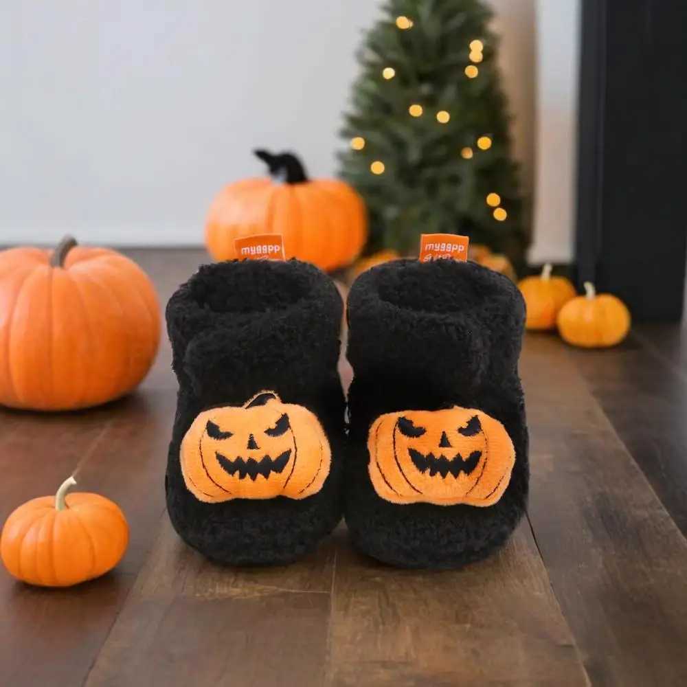 Halloween pumpkins Spider Horror Elements Baby Boots Infant Boys Girls Crib Shoes C251008