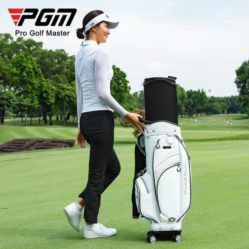 PGM Womens Golf Bag Microfiber Waterproof Standard Bag Portable 4 Spinner Wheels Travel Club Bags Rain Cover QB136 J251008