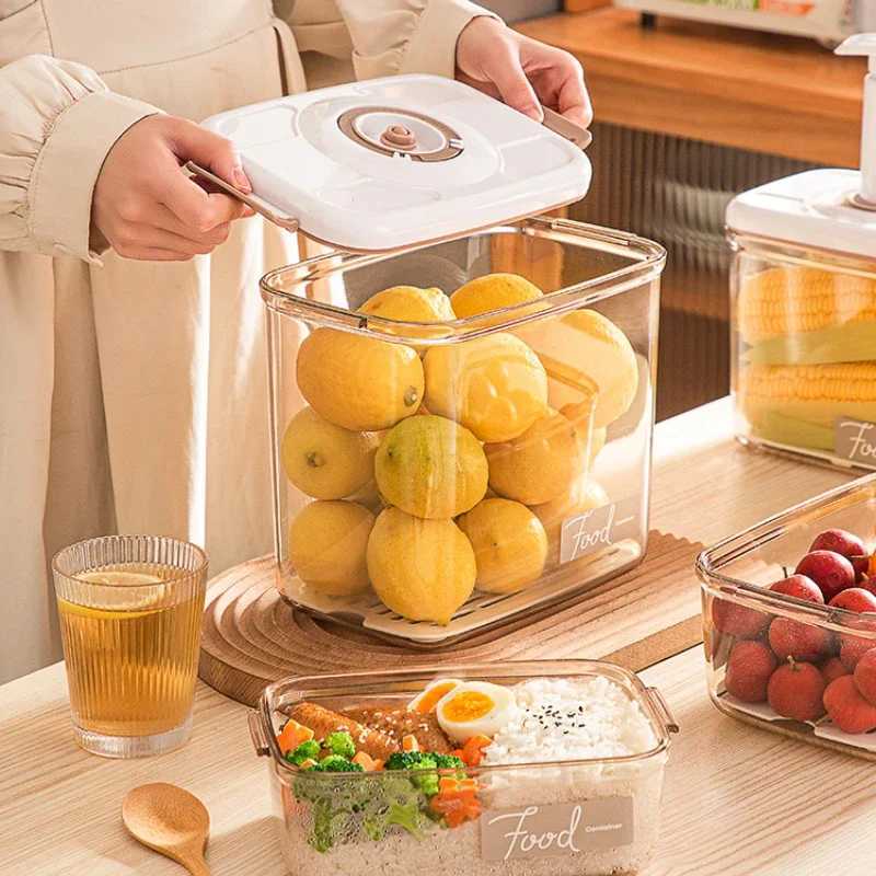 Vacuum Sealed Food Storage Box Clear FreshKeeping Box Capacity Food Dispenser Transparent Container with Vacuum Pump C251008