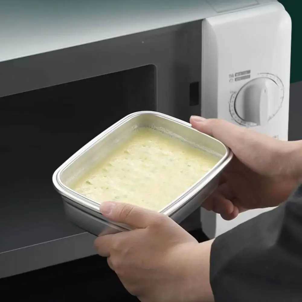 with Handle Stainless Steel Crisper Sealed Large Capacity Freshkeeping Box Rectangular Korean Pickle Box Picnic C251008