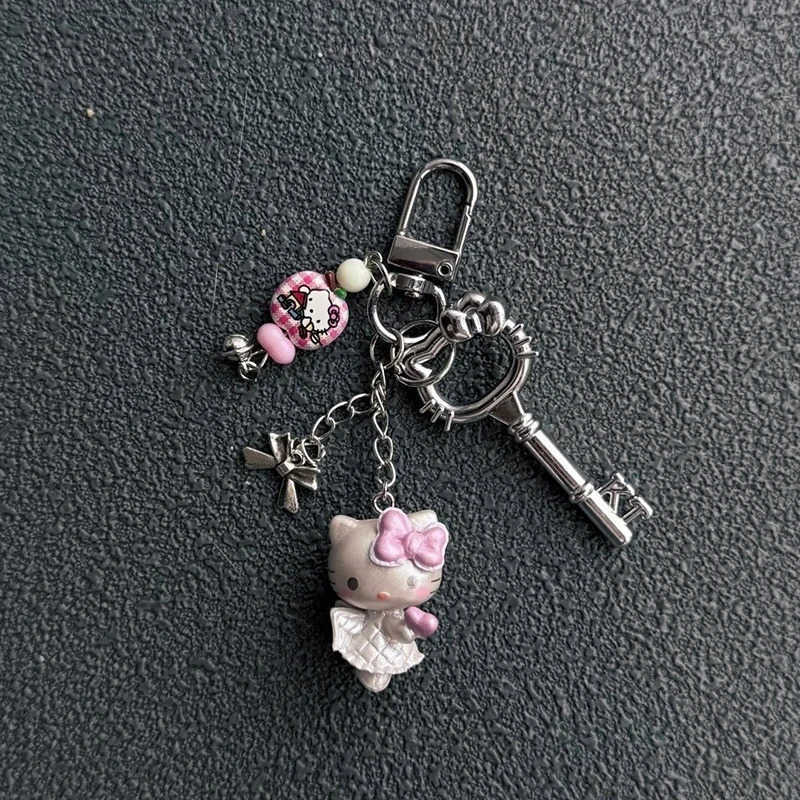 Sanrio Kawaii Anime Hellokittys Keychain Bag Phone Charm Keyring Pendant Cute Cartoon Goth Purse Decor DIY Handmade Jewelry Girls Gifts L251008