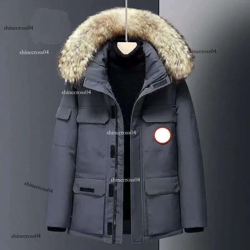 goosselys jacket Goosecoats Designer Mens Winter Warm Wolf Fur Hood Parka Pocket Windbreaker Luxury Canda Down Coat Womens Doudoune Luxe Femme Puffer Overshirt 80b