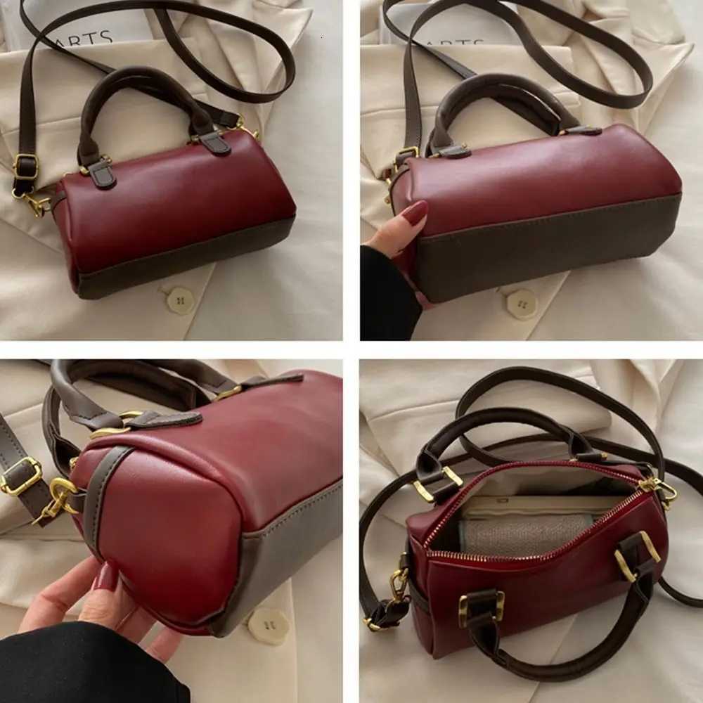 Designer Vintage French Style Bowling Bag Elegant Large Capacity Wen Handbags PU Leather Cute Bost Shoder Bag Travel Y251120