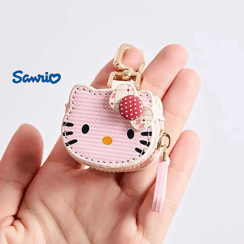 Sanrio Sanrios Coin Wallet Case Anime Action Figure Hellokittys Coin Bag Cute Small Zipper Mini Girls Key Bag Decor Bag Charm Supplies H251201
