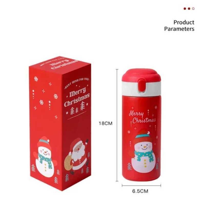 Christmas Insulation Cup Deer Snowman 304 Stainless steel bouncing straw Thermos Bottle Student Christmas Gifts Vacuum Flasks C251008