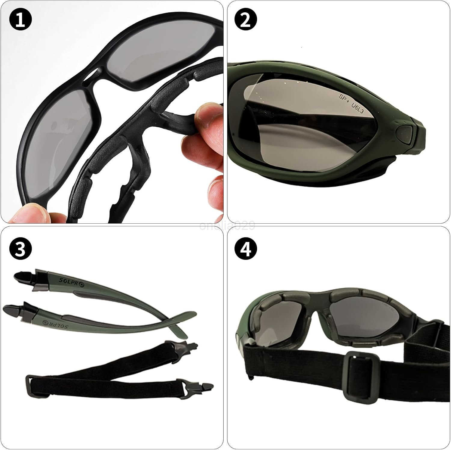 Powersports Glasses Safety Motorcycle Goggle Antifog Wrap around Windproof Hunting Riding MowingMen and Women W251008
