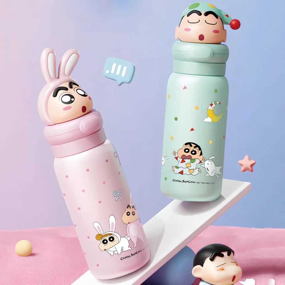 400Ml Anime Crayon ShinChan Thermos Cup Stainless Steel Vacuum Flask Cartoon Dolls Student Water Bottle Tumbler Girls Cups Gift C251008