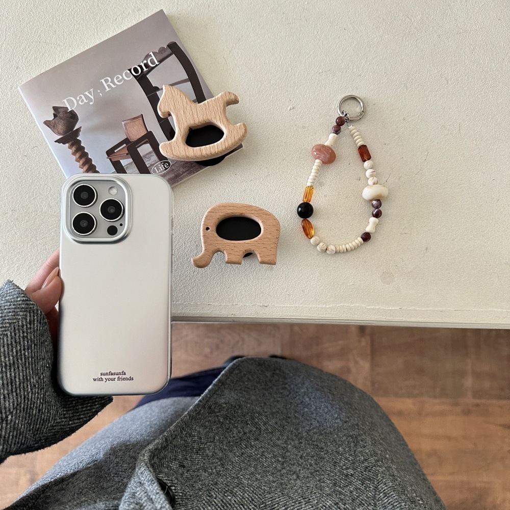 Soft Cases for iPhone 16 Pro Max Electroplated wooden horse Elephant Stand Phone Case Shockproof Protective Phone Cover for Women Girls for iPhone Sof