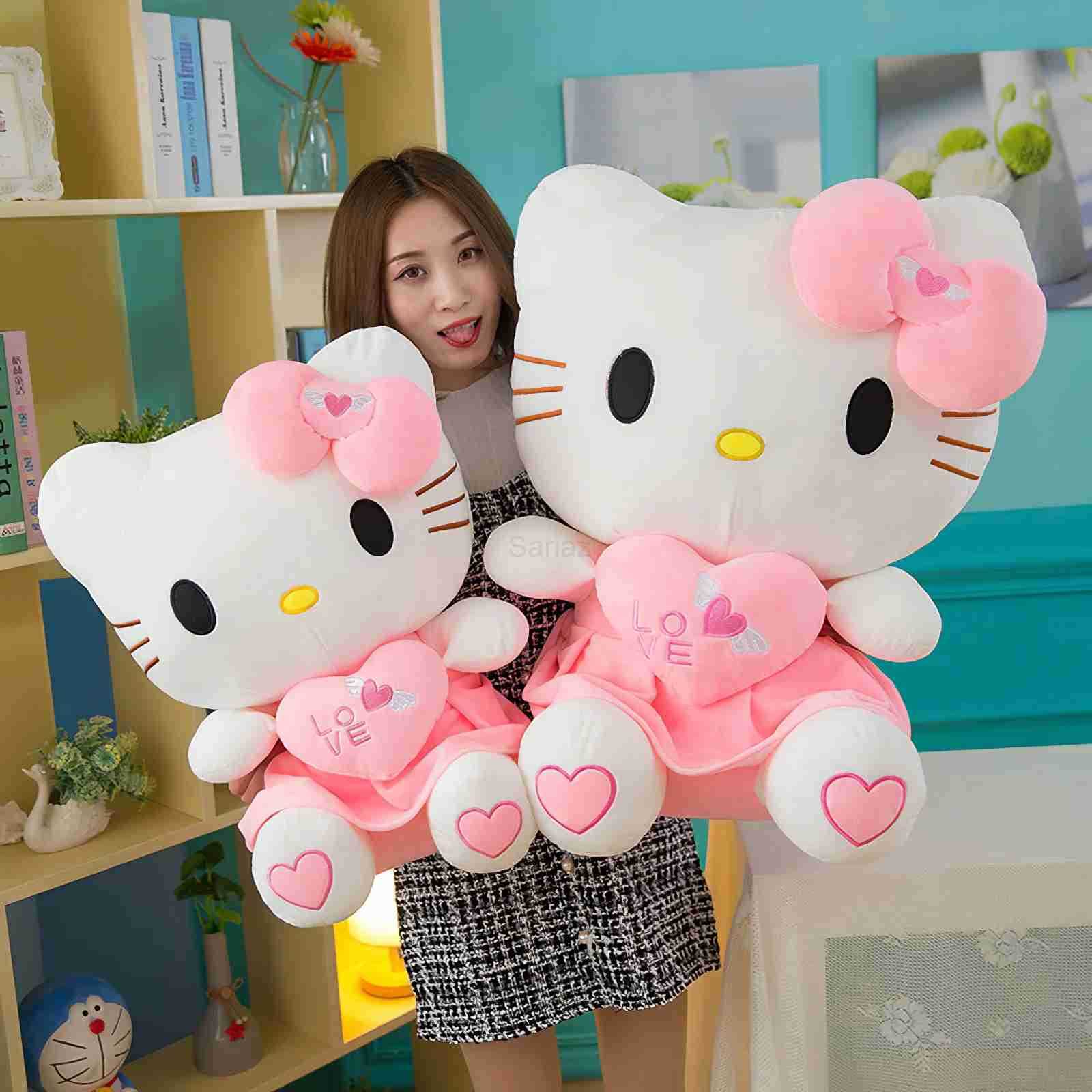 Sanrio 70cm Cartoon Hello Kitty Plush Toy Kawaii Hug Heart Angel Kt Cat Soft Stuffed Doll Cute Pillow Large Size Birthday Gift H251111