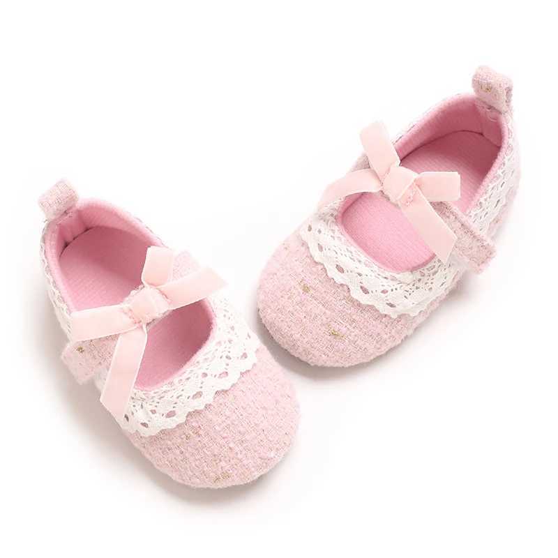 New Baby Lace Bow Princess Shoes 01 Year Old Step Up Newborns 100 Days Old Dont Fall Off Single Shoes C251008