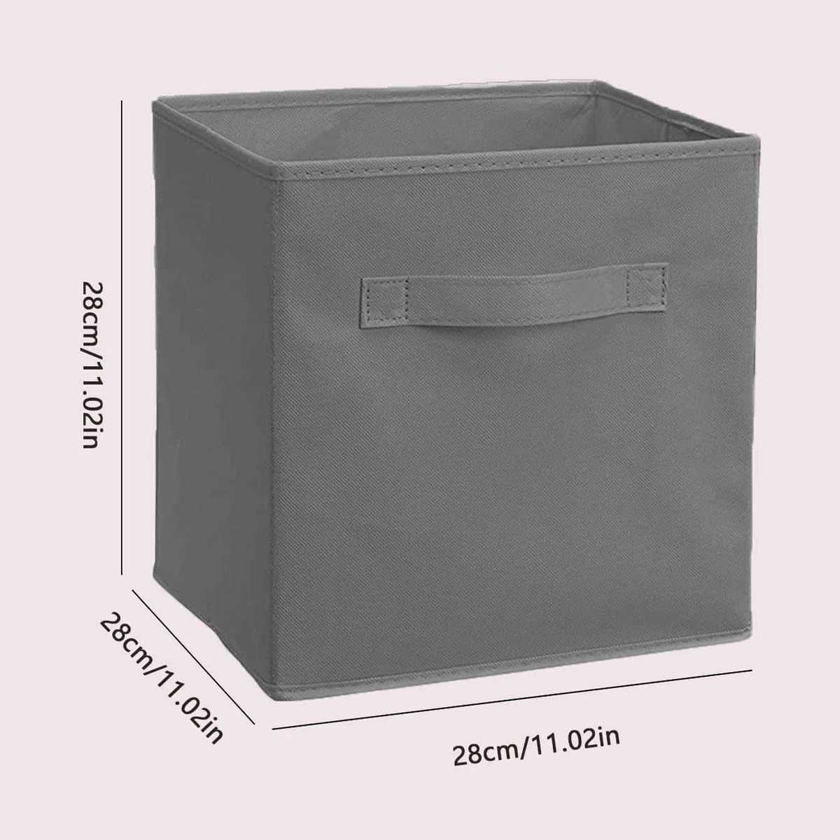 1pc Grey uncovered square storage box with foldable fabric for household use snacks and miscellaneous items sorting basket C251008