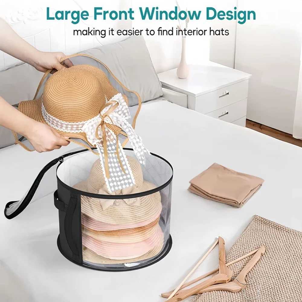 New Hat Box Convenient Round Travel Hat Box Organizer WearResistant Hat Organizer Hat Storage Organizer C251008