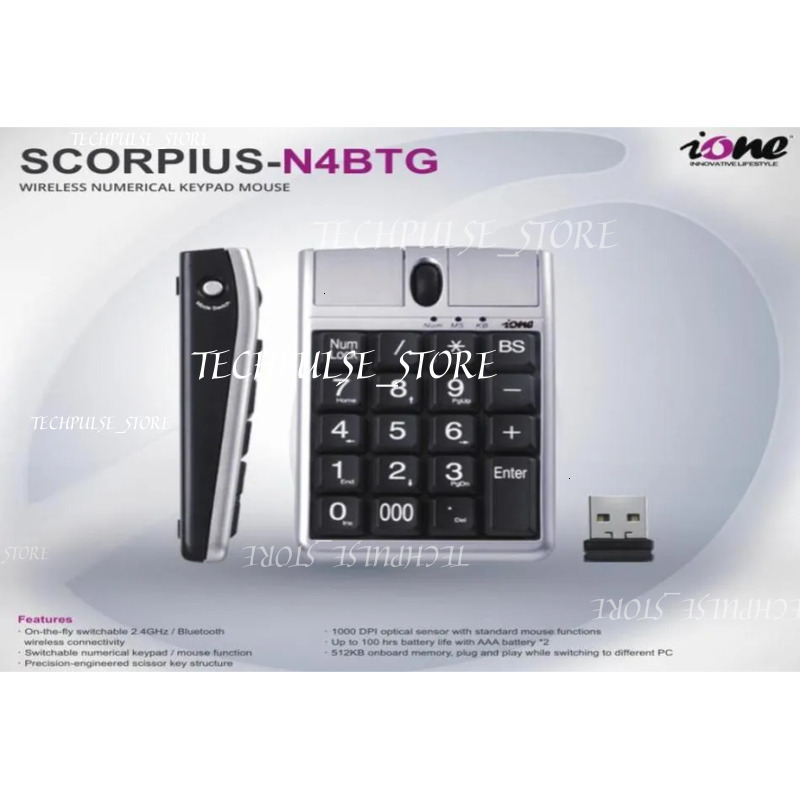 Ione Keyboard Mouse Combos 19 Numerical Keypad With Scroll Wheel For tech73 Fast Data Entry USB Keyboard Mause Wireless 24G And Bluetoot5505451