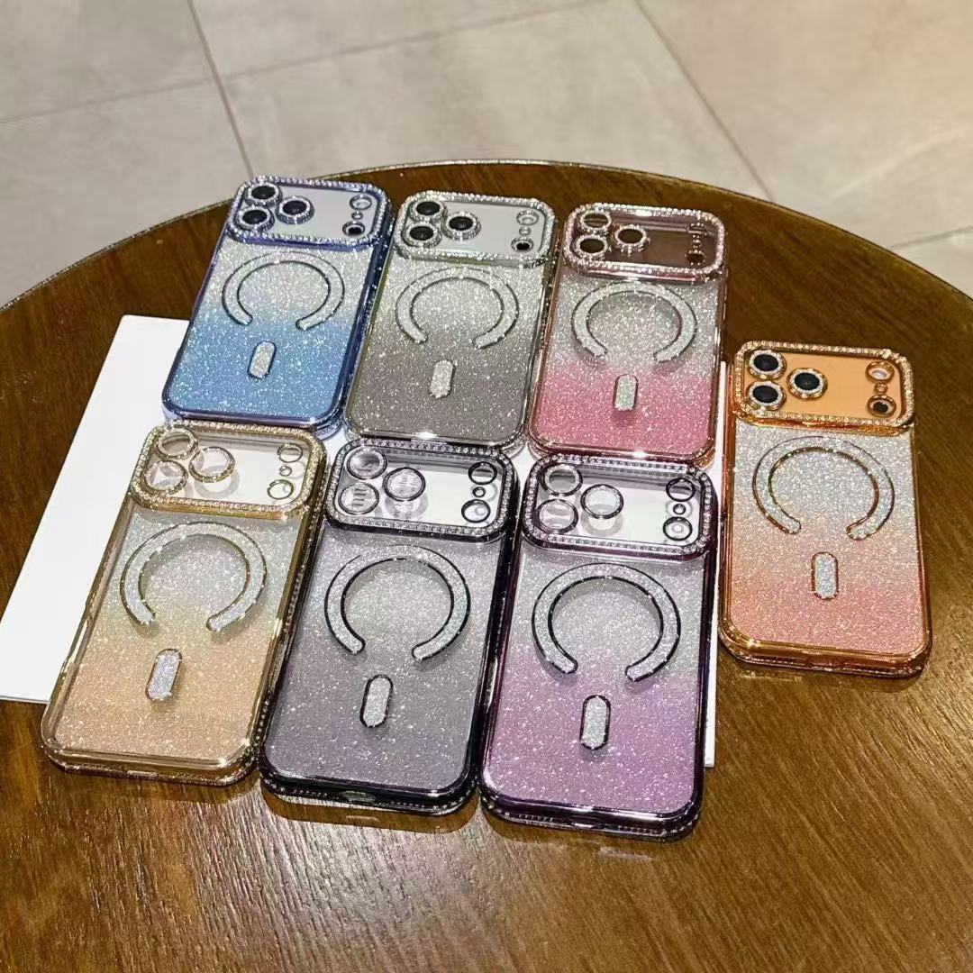 Diamond Glitter Case Soft TPU Bling Bling Phone Cover for iPhone 17 PRO MAX 16 PRO Ladies shiny protective case