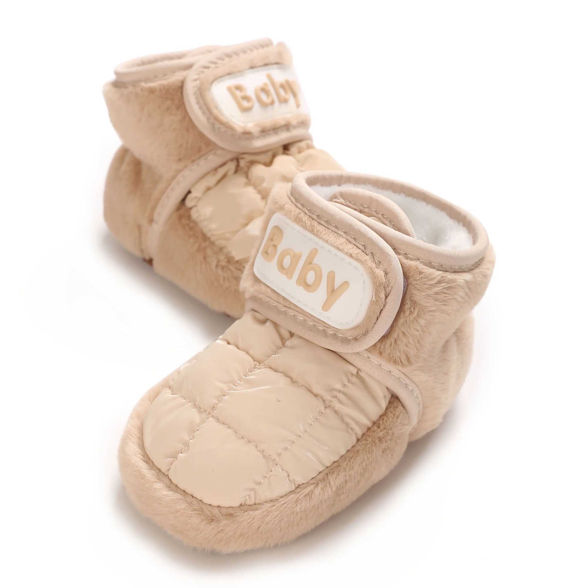 Autumn and Winter Plush Thick Baby Shoes Baby Warm Shoes and For 612 Months Soft Soled Walking Shoes Anti Slip Shoes C251008