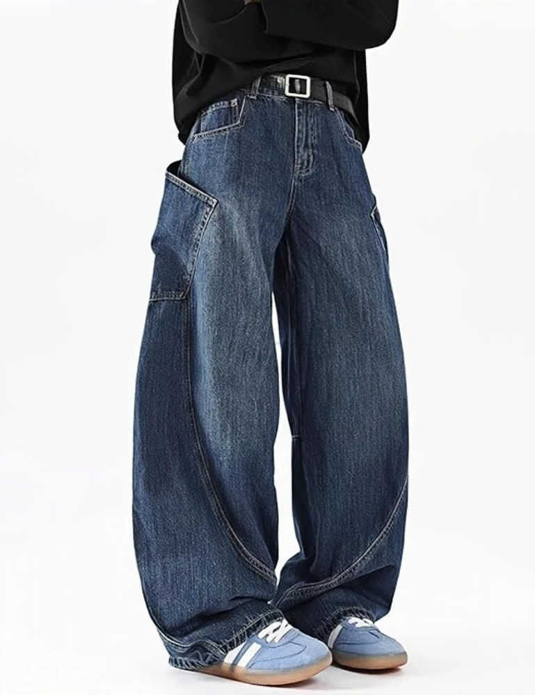 Mens Baggy Barrel Wide Leg Jeans for Men Women Loose Fit Streetwear Y2k Hip Hop Denim Pants Z251008