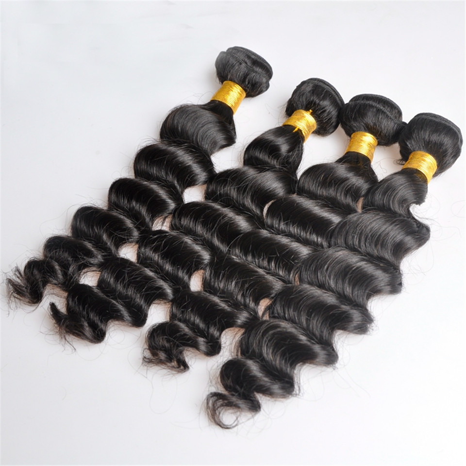 Brazilian Loose Deep Curly Unprocessed Human Virgin Hair Weaves Remy Human Hair Extensions Dyeable 4bundles/lot