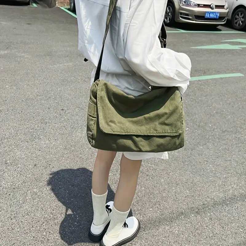 Womens Messenger Bag Vintage Handbag Canvas Teenager Shoulder Tote Bags Casual Handbag Crossbody HandbagsW251028