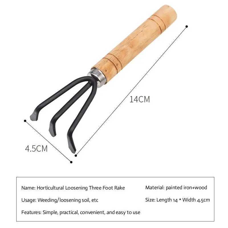 3Pcs Mini Garden Tools Set Stainless Steel Hand Trowel Rake Shovel for Flower Pots Succulent Planting Small Space Gardening J251121