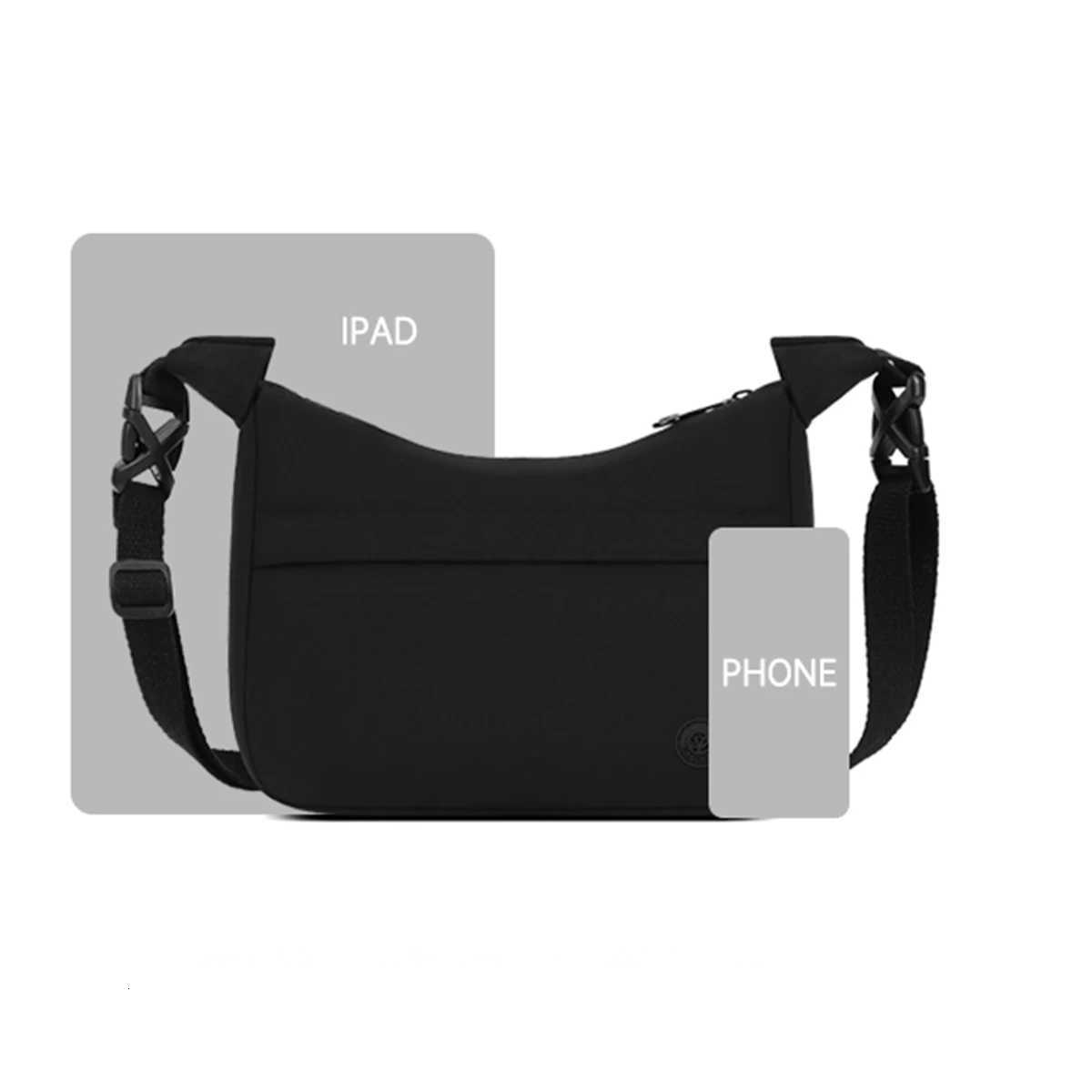 Casual Womens Minimalist Crossbody Bag Lightweight Nylon Large Capacity Round Patch Adjustable Strap Storage Bag for Daily UseT251007