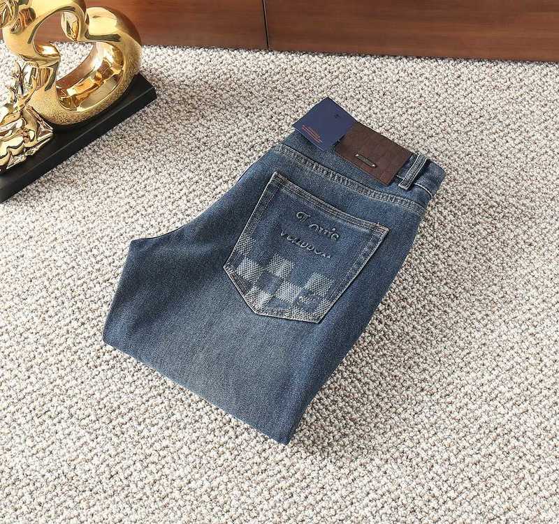 Men's Jeans Designer Brand Small Straight European Style Trendy for Men High Quality 2025 Spring Autumn New Youth Casual Long Pants DUBV