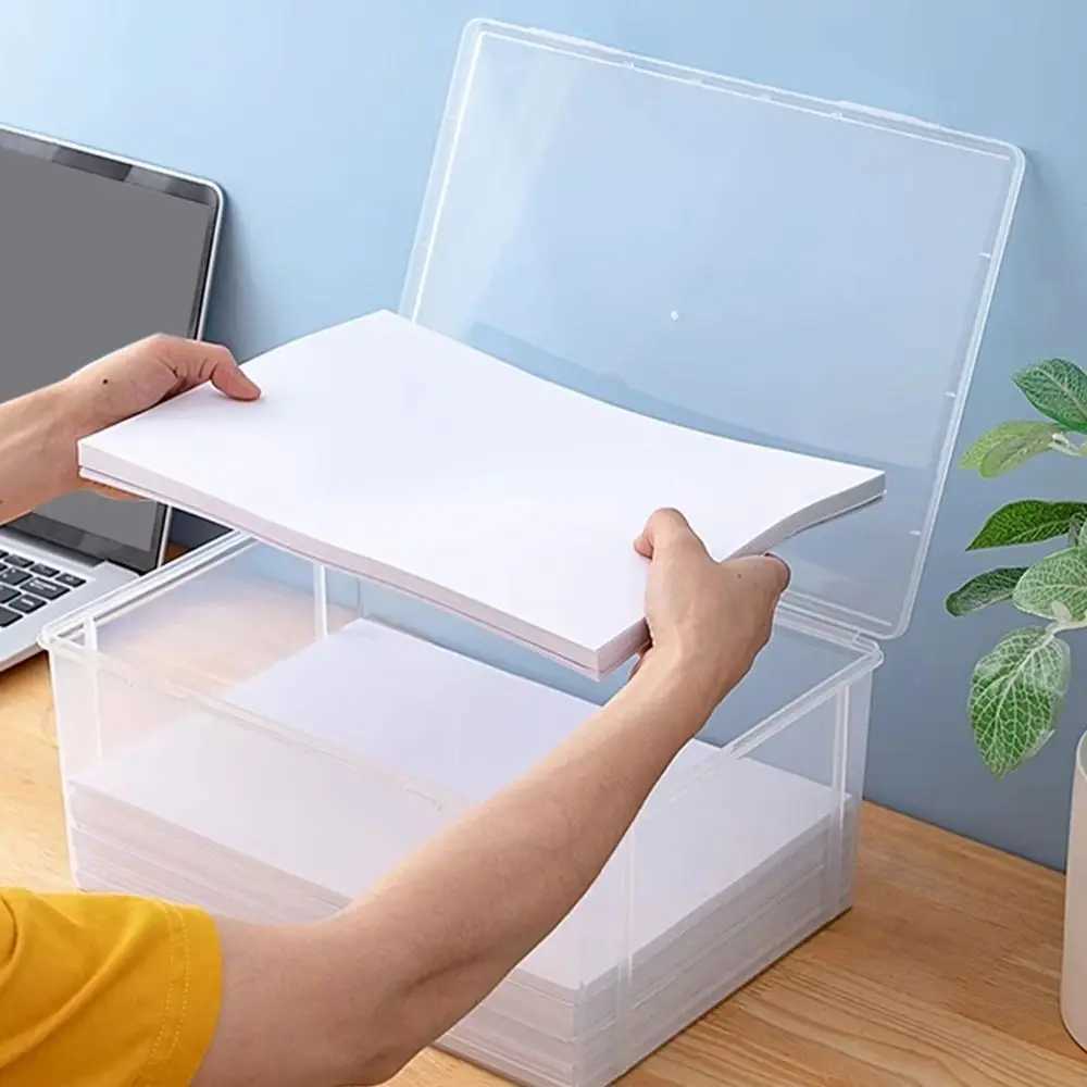 Home Office Supplies Storage Box Multifunctional Desktop Large Capacity A4 Paper Transparent Plastic Organizer Box C251008