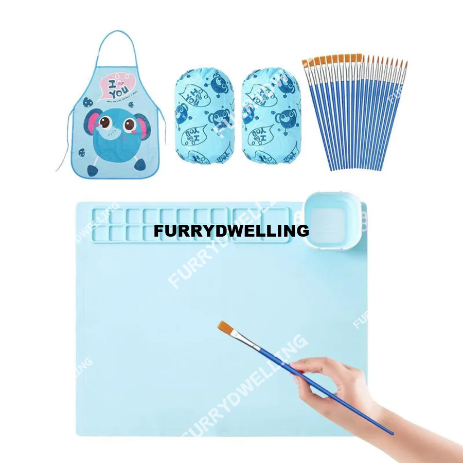 Silicone Mat DIY Color Dwe74 Mixing Plates Painting Clay Projects Washable Board Craft For Kids Toys And Games Accessory
