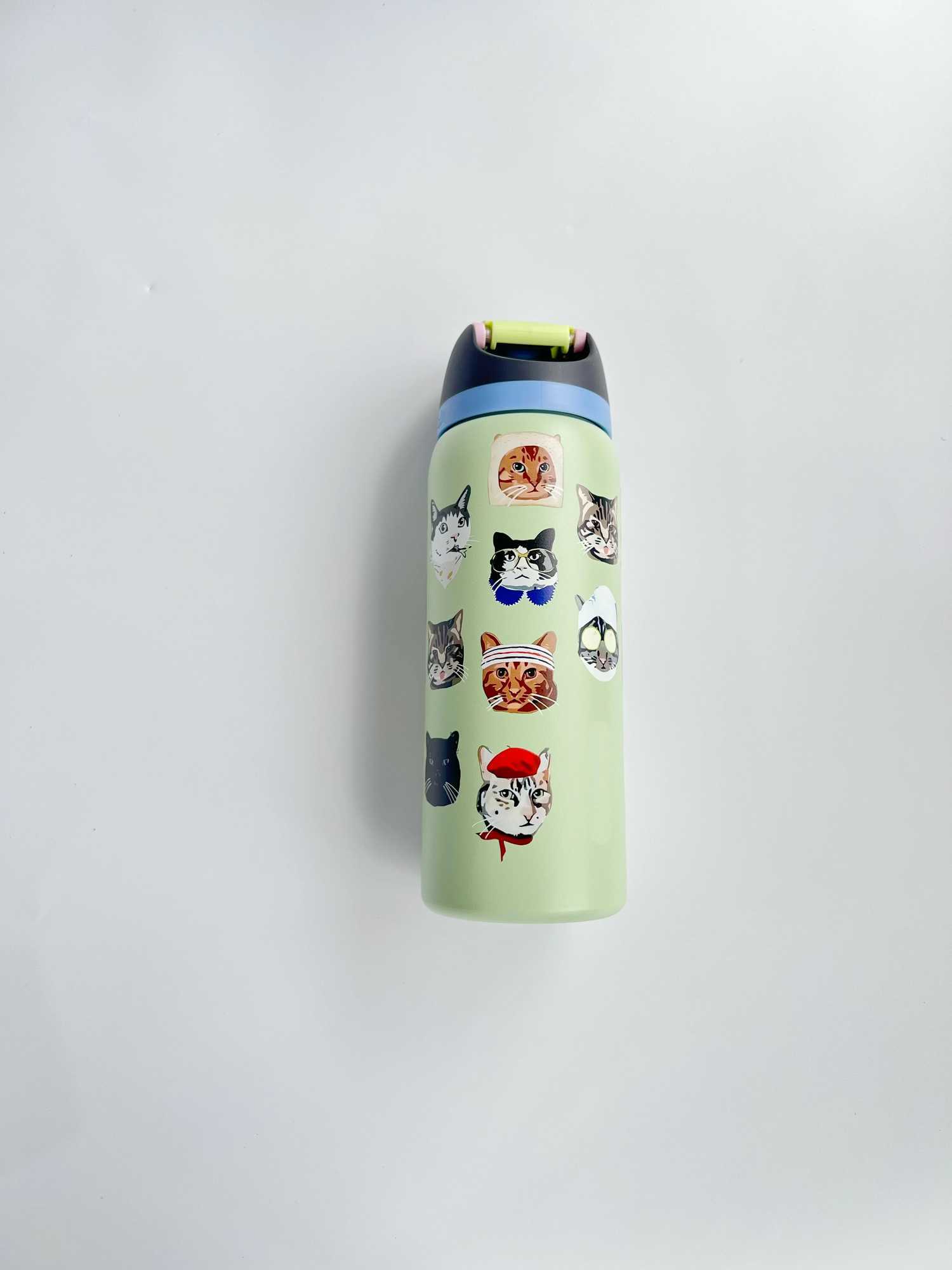 OWa 32oz Stainless Steel Thermos Cup Cold Water Bottle Straw Cup Latest Color Water Bottle Sports Water Cup Can Hold Ice Cube Water Cup Cat Pattern Wa