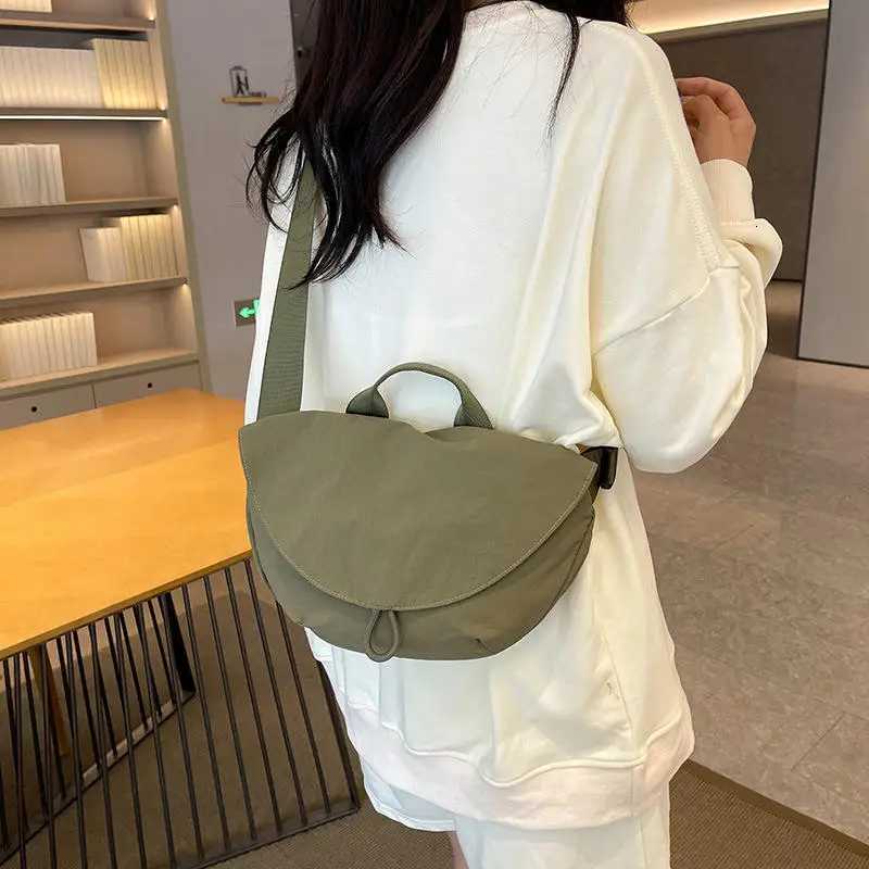 Bags Womens Fashion Dumpling Bags Commuting Solid Color Crossbody Bags Versatile Nylon Tote Student School Girls HandbagT251007