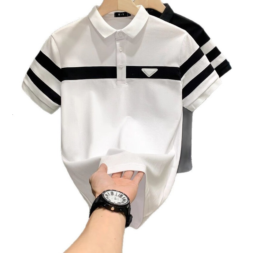 Men's Short Sleeve Polo Shirt 2025 Summer New Korean Style Designer Shirt Trendy Fashion High-end Feel Polo Turn-down Collar Casual Designer Hood