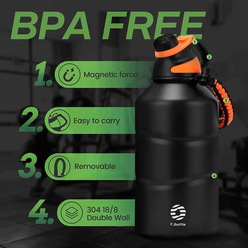 FEIJIAN Thermos Bottle 19L Large Capacity Stainless Steel Thermal Water Bottle Cold and Hot Vacuum Flask With rope Gym C2510081