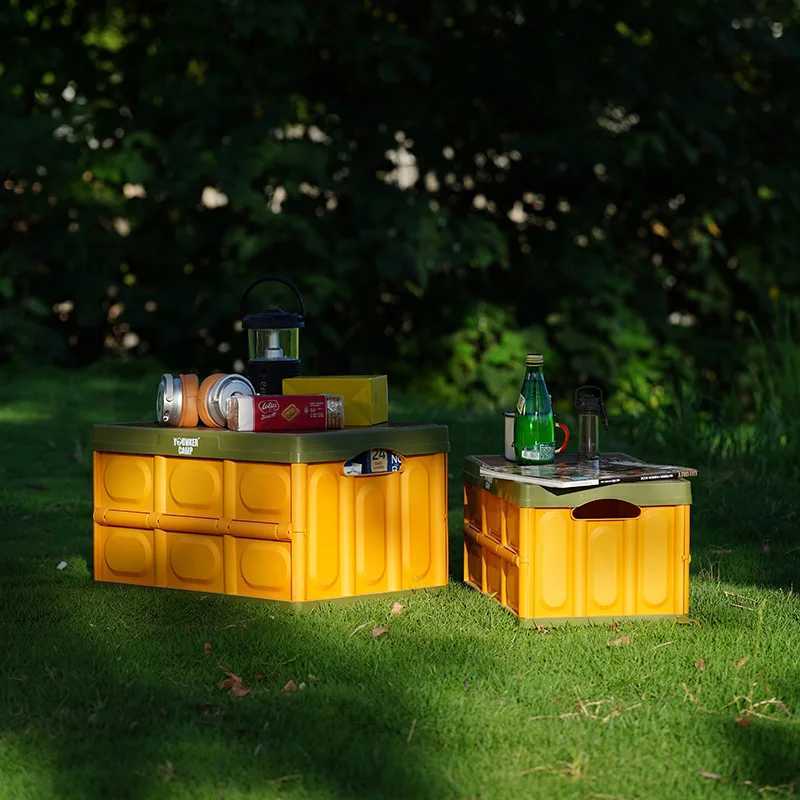 Foldable storage box with lid spacious durable easy to assemble perfect for organizing clothes books outdoor camping C251008