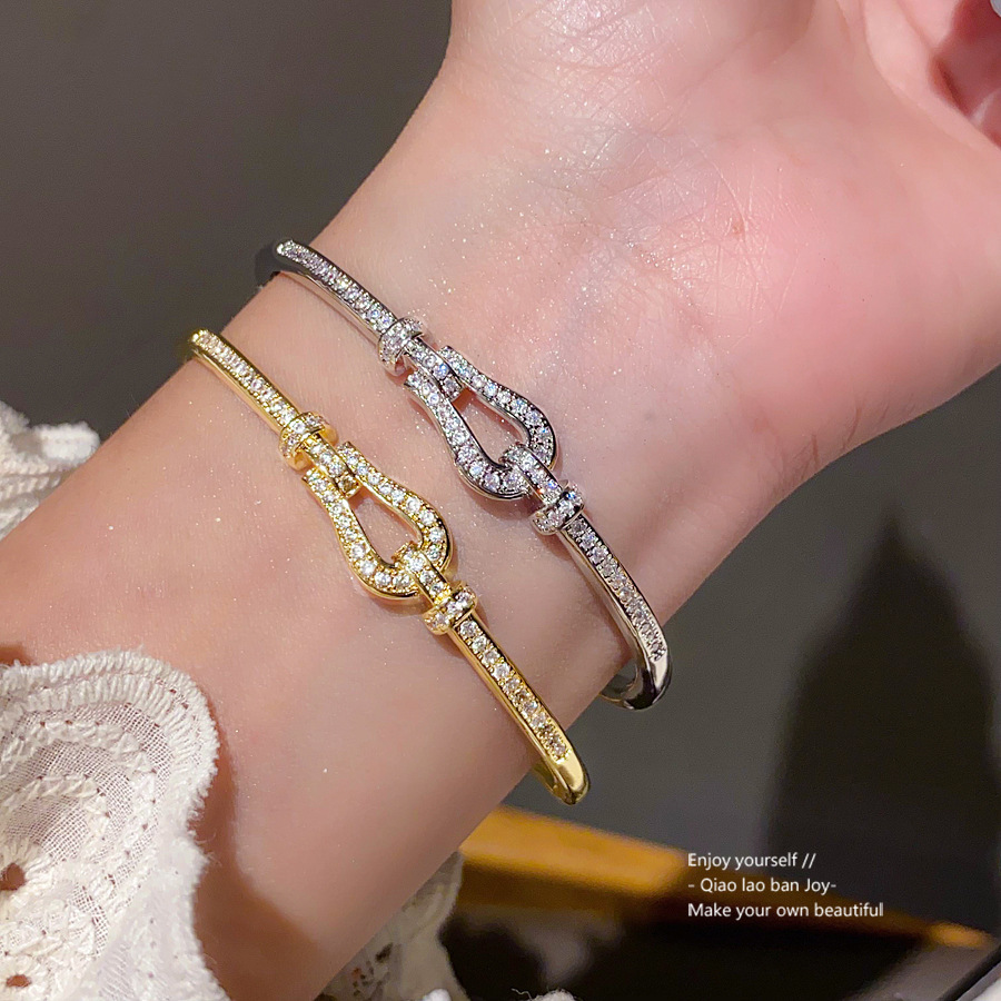 Chic Silver - Toned Bangle With Sparkling Crystal Detail Delicate Daily & Luxurious Jewelry Gift For Her Elegant And Sophisticated Accessory