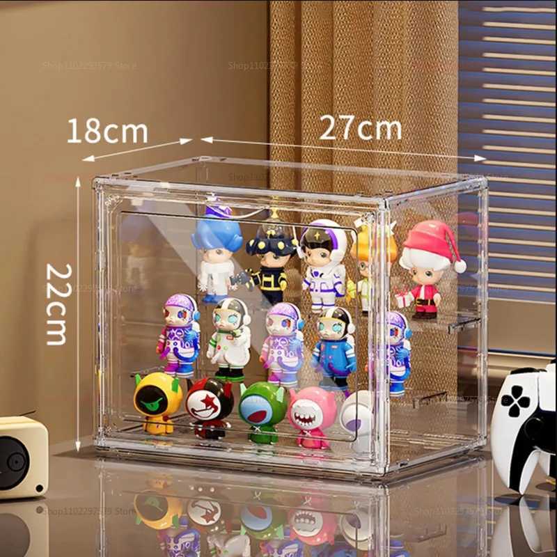 Large Capacity Storage Box Organizer for Figures Acrylic Box Clear Blind Box Showcase Makeup Organizer for Bag Display Dustproof C251008