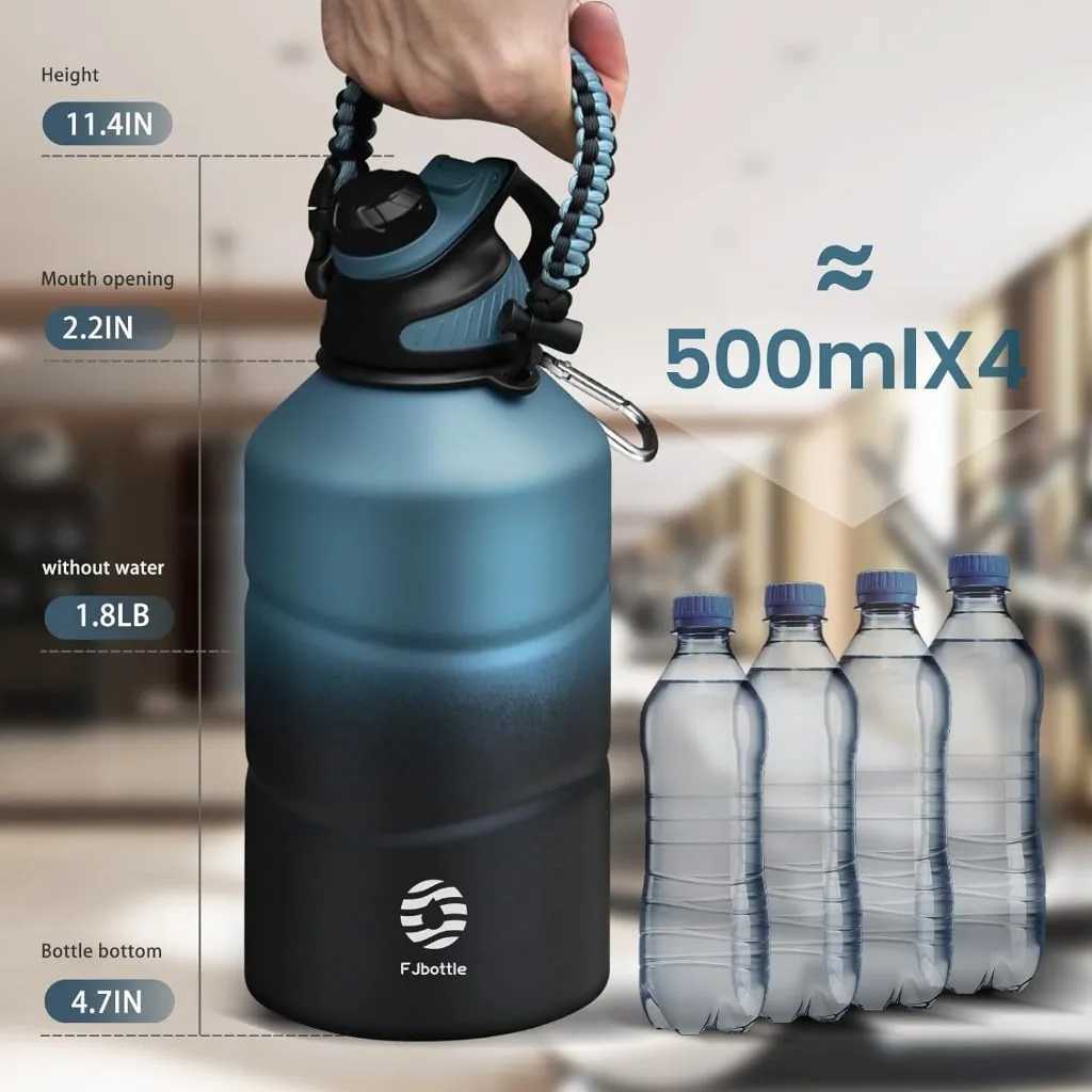 FEIJIAN Thermos Bottle 19L Large Capacity Stainless Steel Thermal Water Bottle Cold and Hot Vacuum Flask With rope Gym C251008