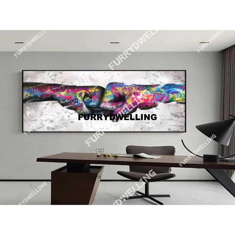 Dwe74 Decorative Wall Art Picture And Living Room Canvas Painting For Modern Home Decoration Graffiti Fist Handcuffs4842100