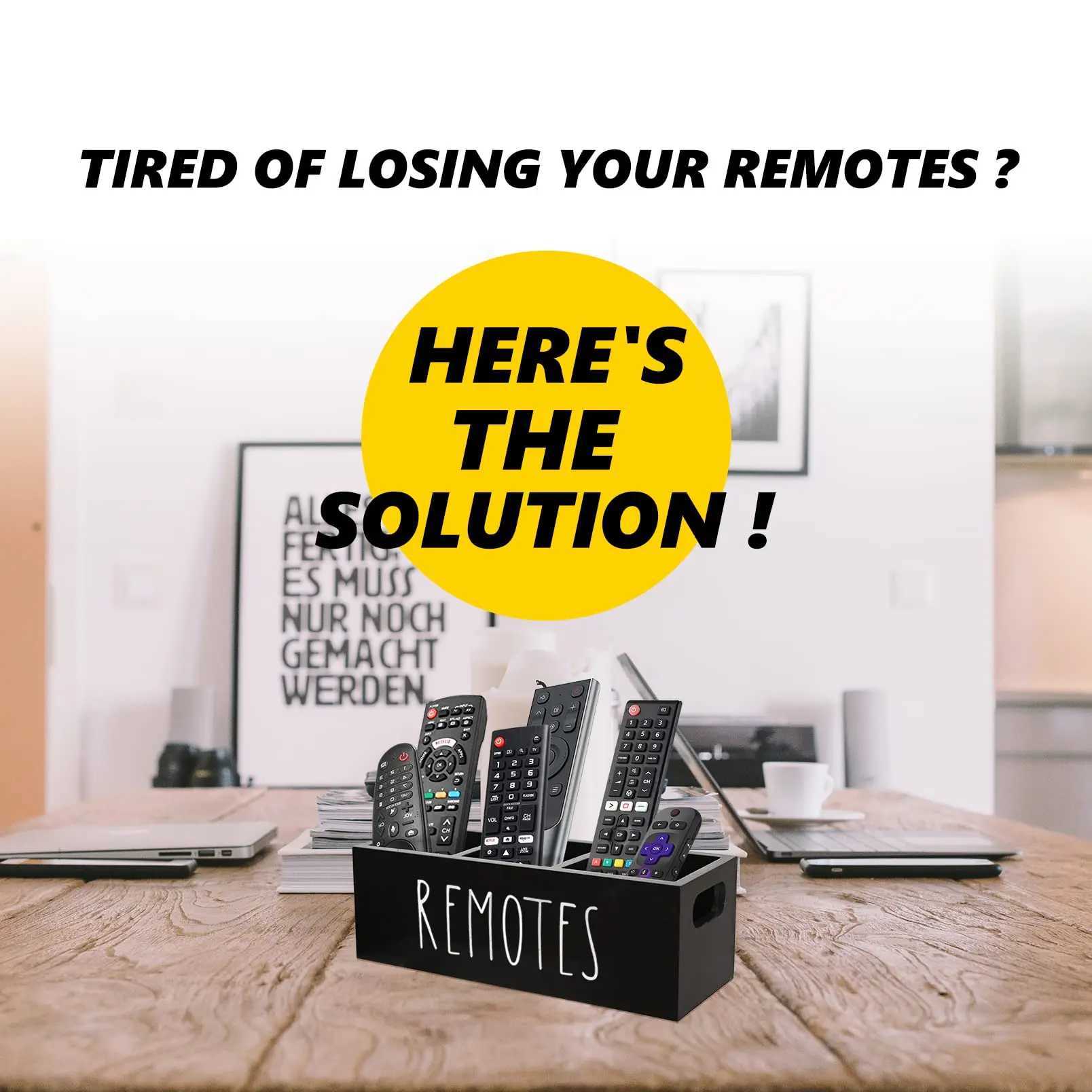 Remote Control Holder for Table Wooden TV Remote Holder Remote Box Storage Organizer Remote Caddy for Bedside Couch C251008