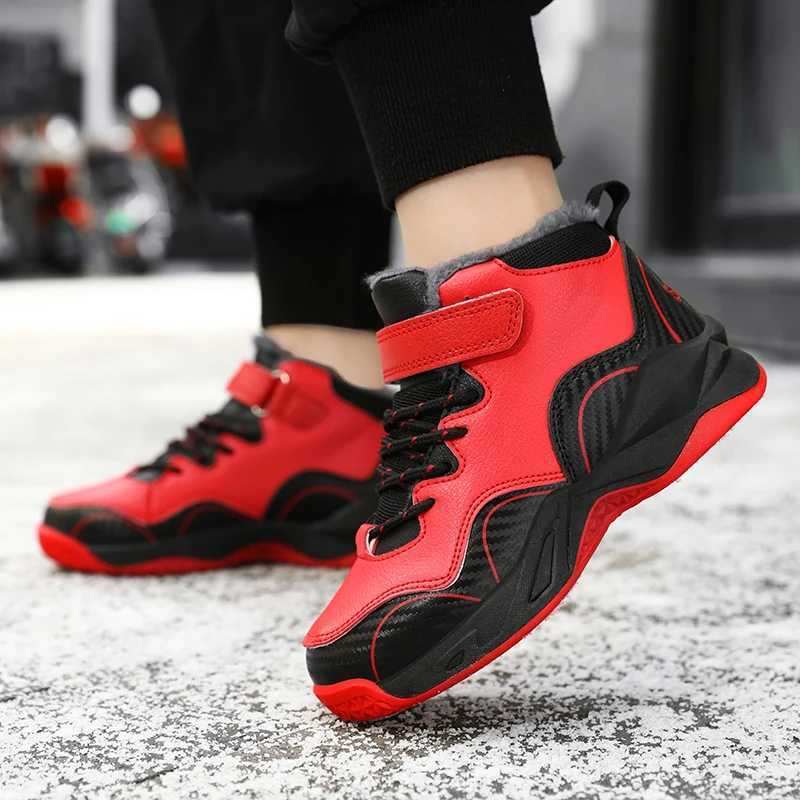 Winter Kids Sneakers for Sport Fashion Breathable Children Warm Plush Casual Boys Girls Tenis Shoes C251008 XJ260303
