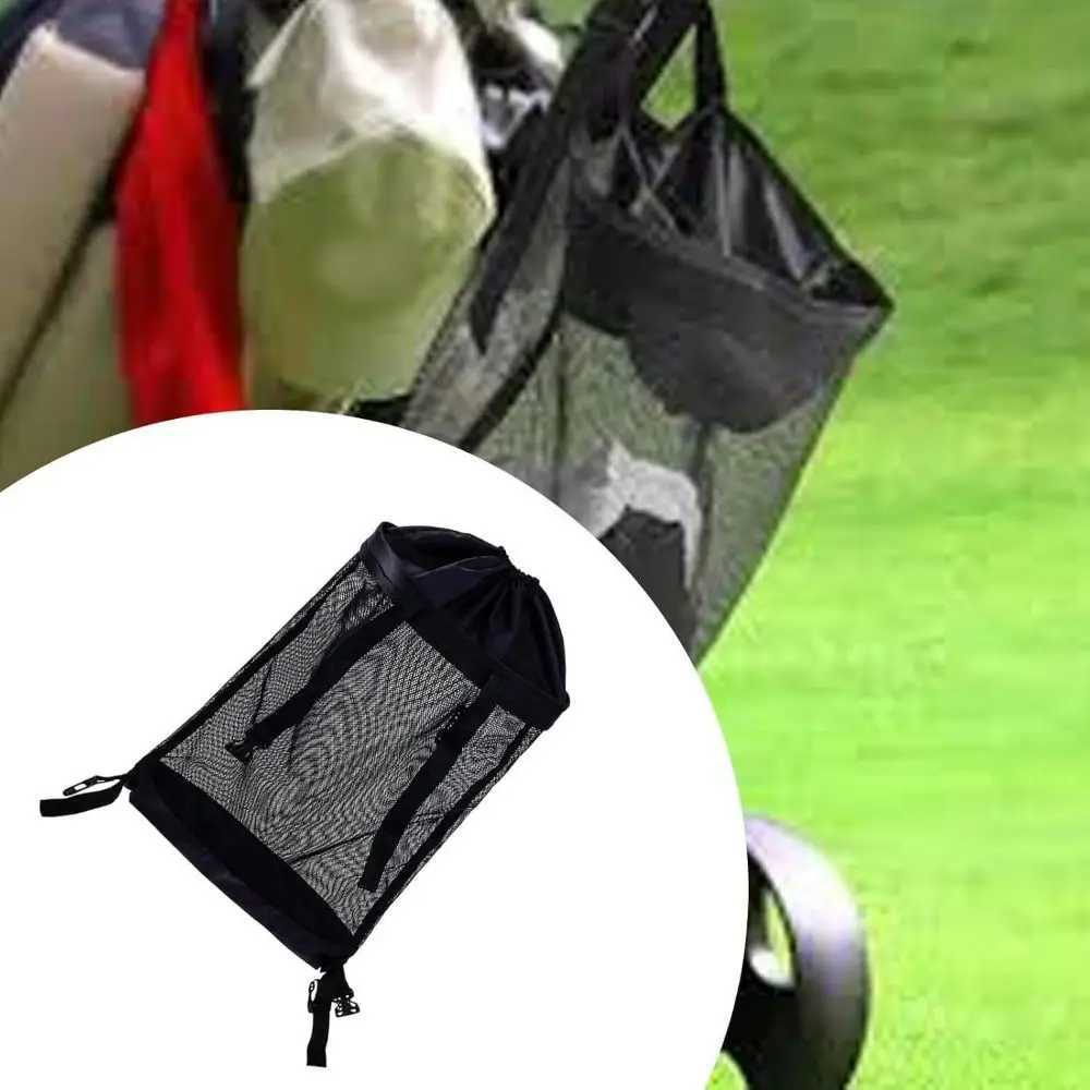 Mesh Bag Golf Cart Storage Bag Cute Practical Large Capacity Golf Ball Drawstring Pouch Adjustable Nylon Golf Ball Container J251008