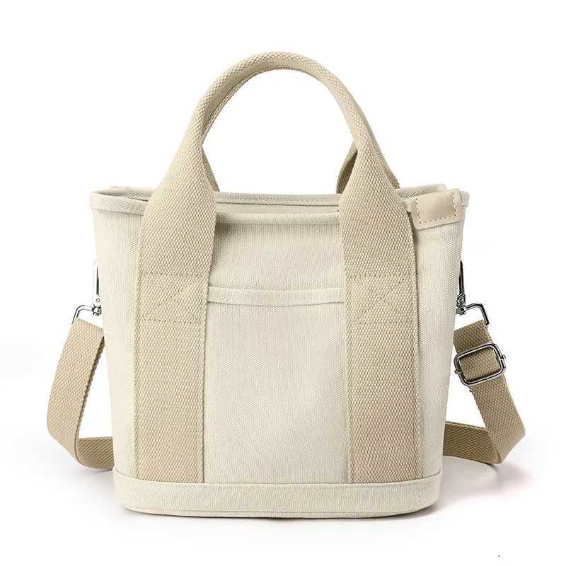 HighEnd Canvas Bento Box Handbag Womens Handheld Bag Soft Fabric Fashionable Design with Phone Pocket And Zipper ClosureT251007
