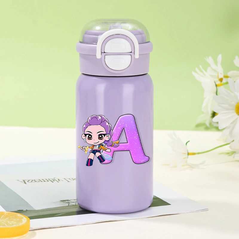 Kpop Demon Hunters Stainless Steel Insulated Cup for Women Anime Cartoon Fashion Water Cups Students Portable Draw Cup Gifts C251008